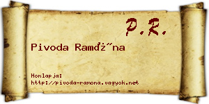 Pivoda Ramóna névjegykártya